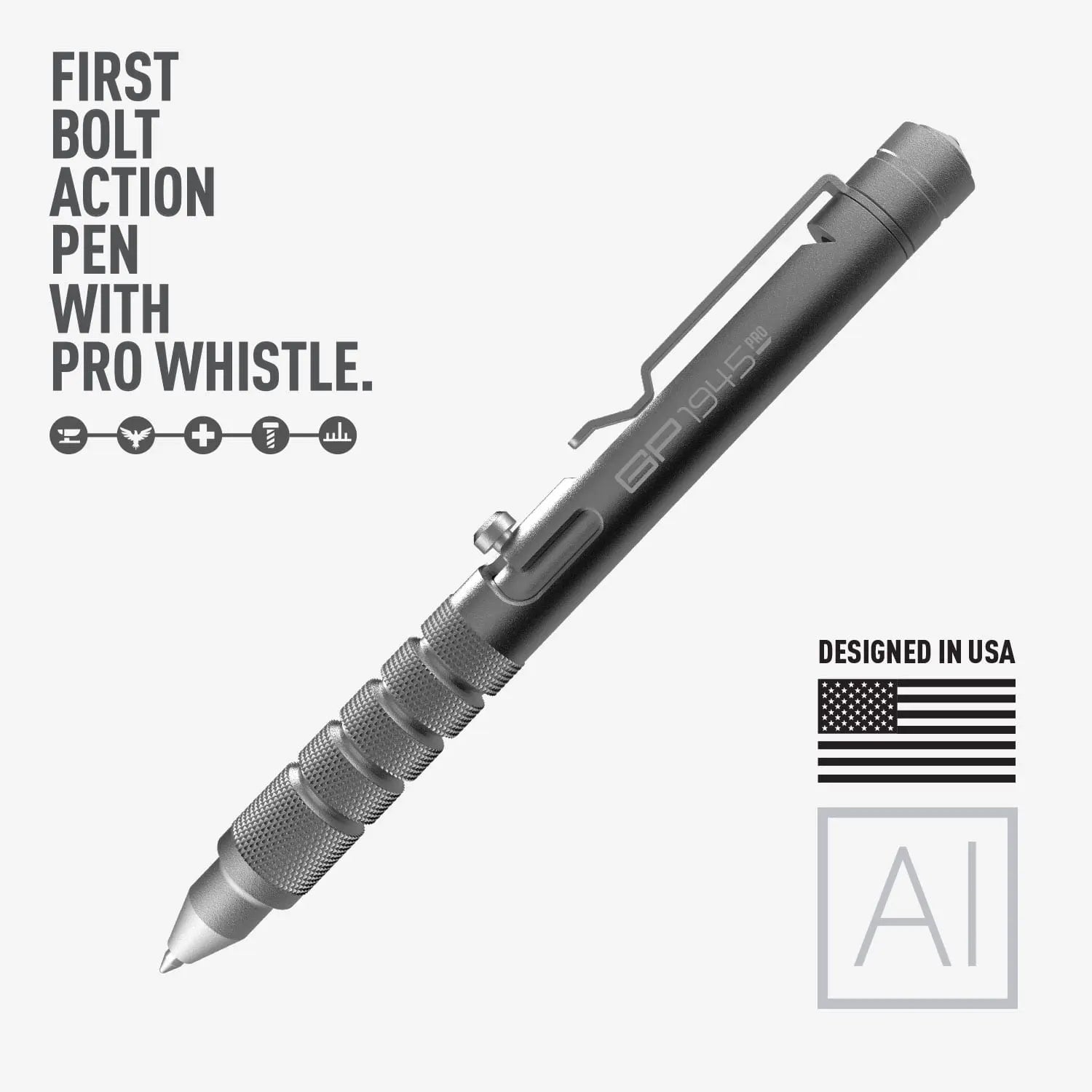 GP 1945 Bolt-Action Pen PRO — Titanium & Aluminum EDC
