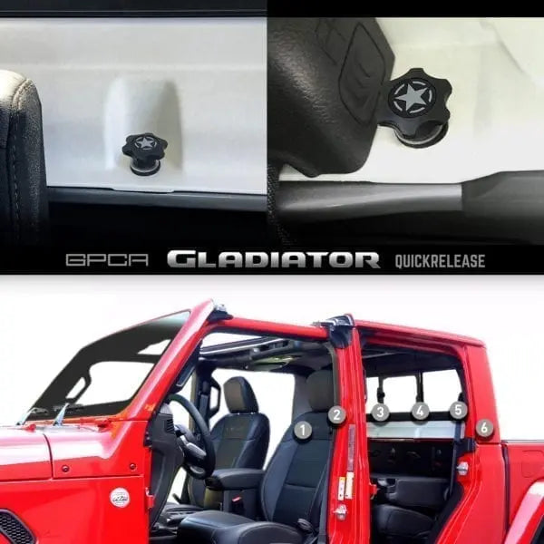 GP-Star Versatile Quick-Release Thumbscrew Set — Jeep Hardtop