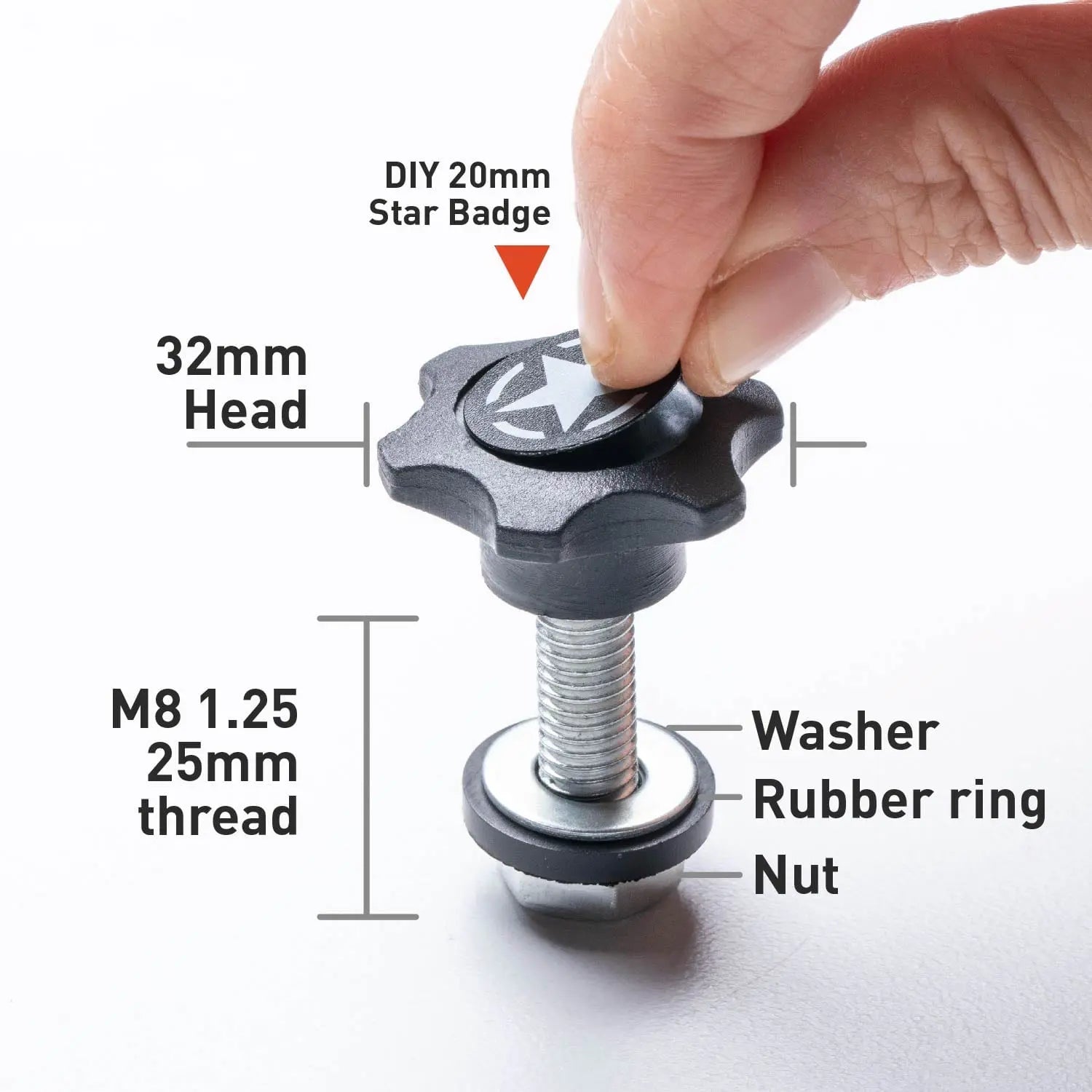 GP-Star Versatile Quick-Release Thumbscrew Set — Jeep Hardtop