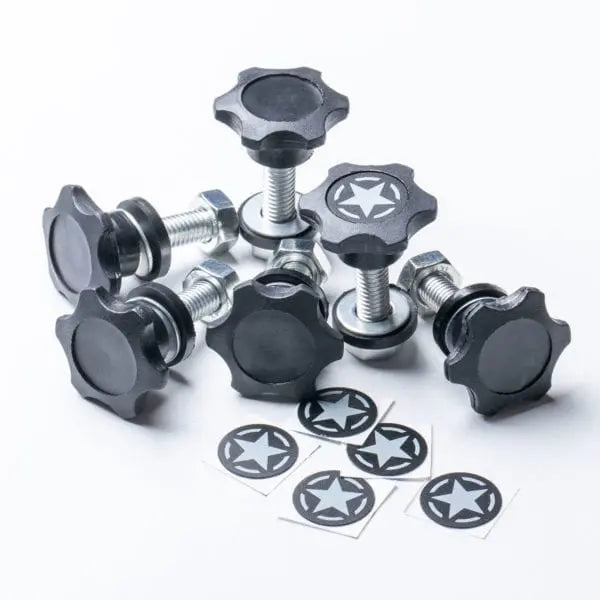 GP-Star Versatile Quick-Release Thumbscrew Set — Jeep Hardtop