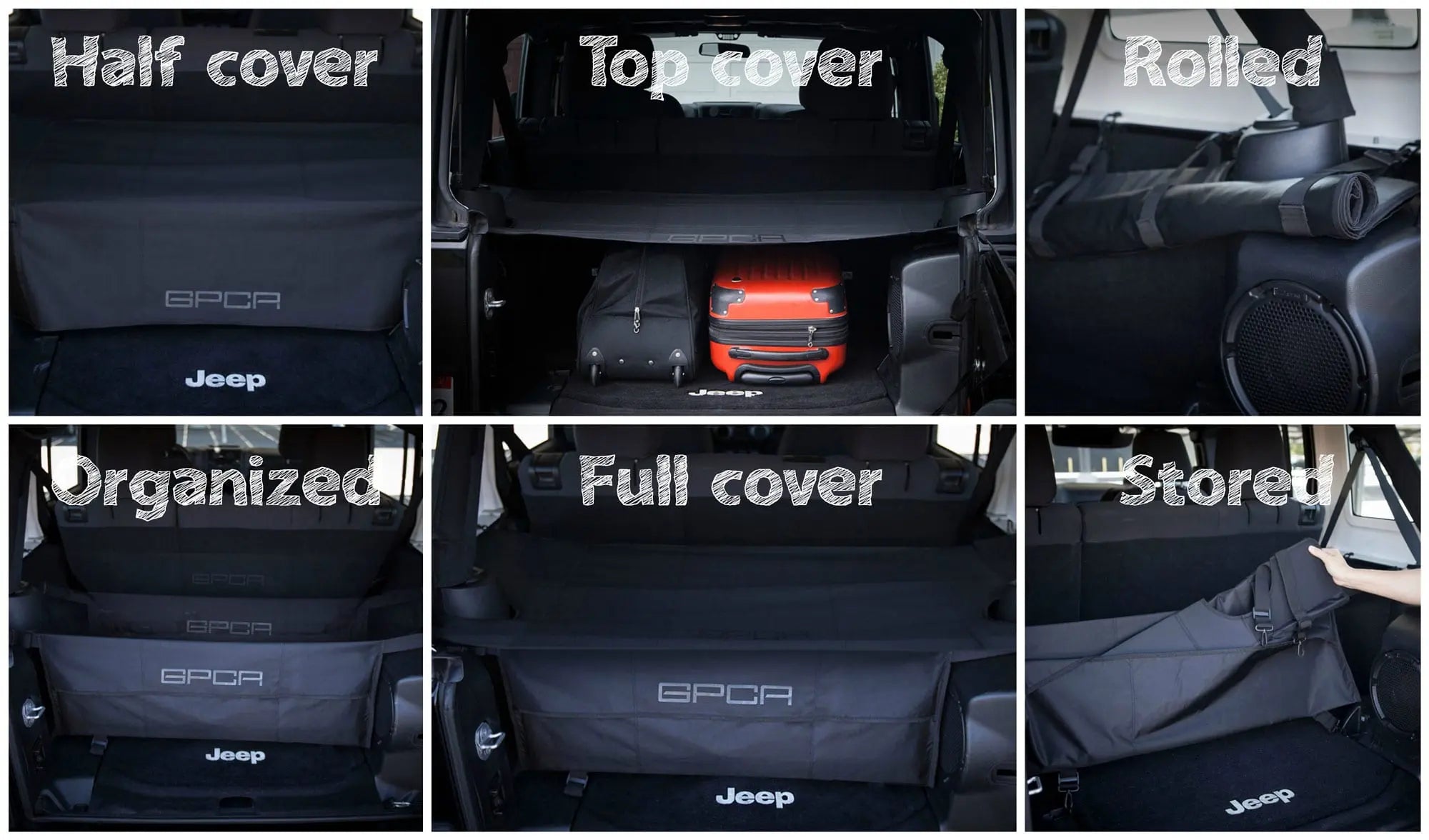 GPCA Jeep Wrangler JK 4DR Cargo Cover PRO Freedom Pack (2007-2018)